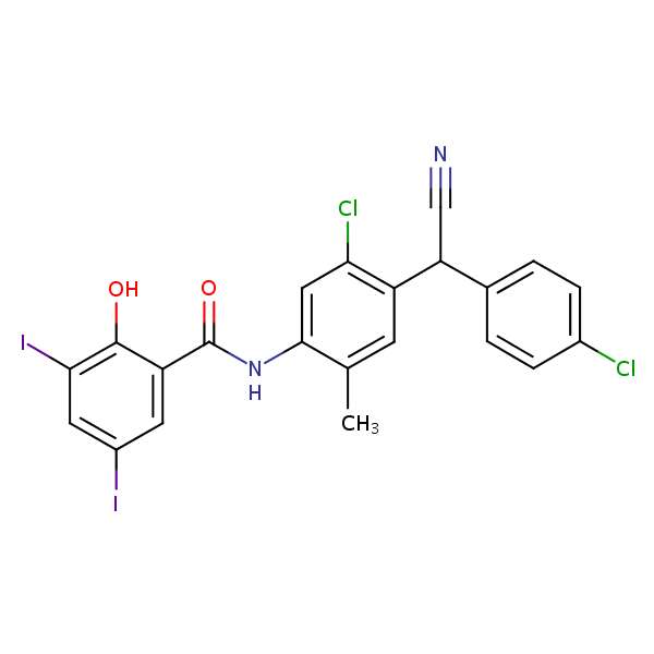 Closantel structural formula