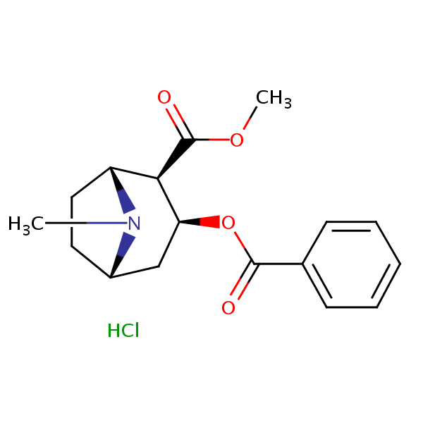 (-)-Cocaine hydrochloride structural formula