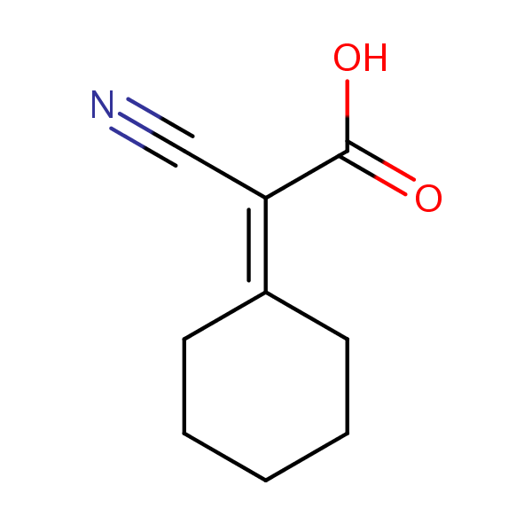 Cyanocyclohexylideneacetic acid structural formula