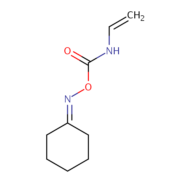 Cyclohexan-1-one O-((vinylamino)carbonyl)oxime structural formula