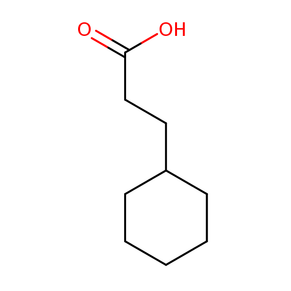 Cyclohexanepropionic acid structural formula
