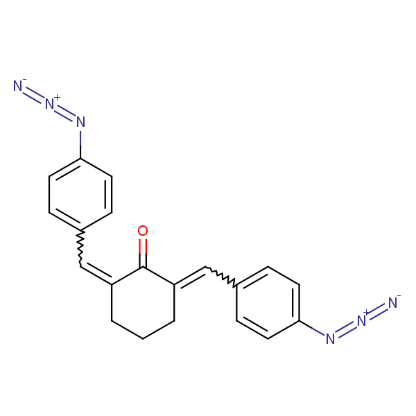 Cyclohexanone, 2,6-bis[(4-azidophenyl)methylene]- structural formula
