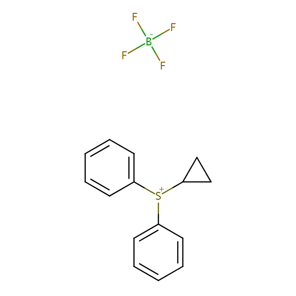 Cyclopropyldiphenylsulphonium tetrafluoroborate structural formula