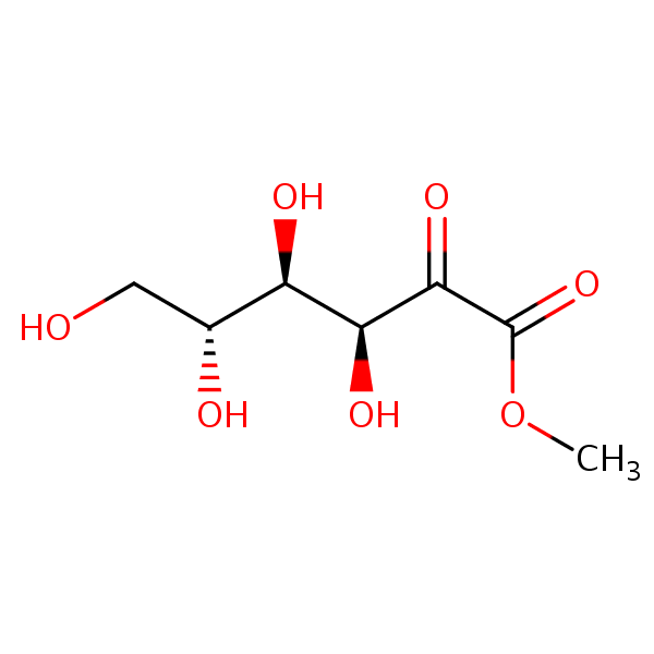 D-Arabino-2-hexulosonic acid, methyl ester structural formula