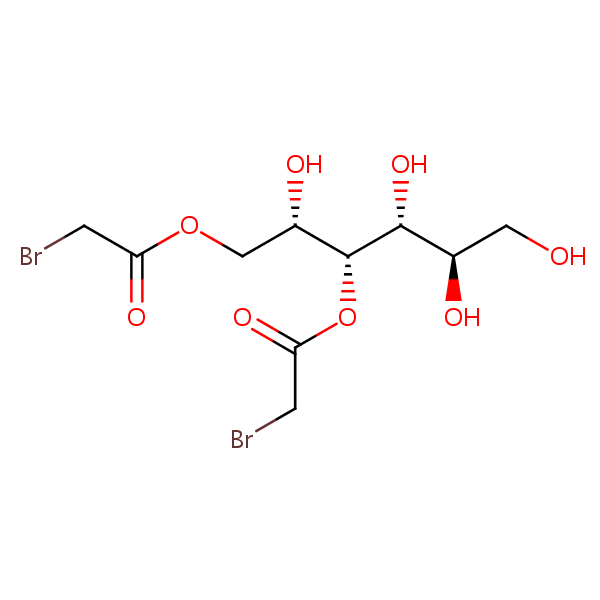 D-Glucitol 1,3-bis(bromoacetate) structural formula
