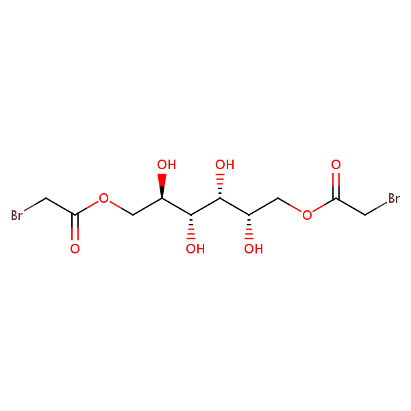 D-Glucitol 1,6-bis(bromoacetate) structural formula