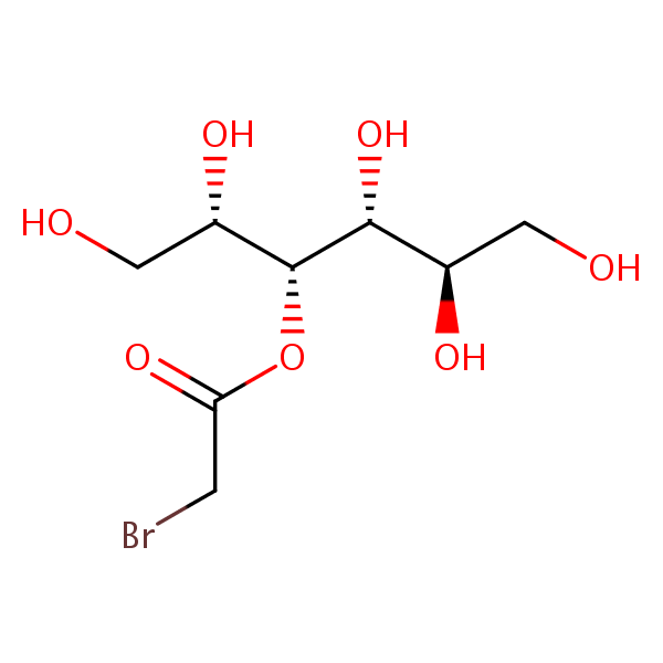 D-Glucitol 3-(bromoacetate) structural formula