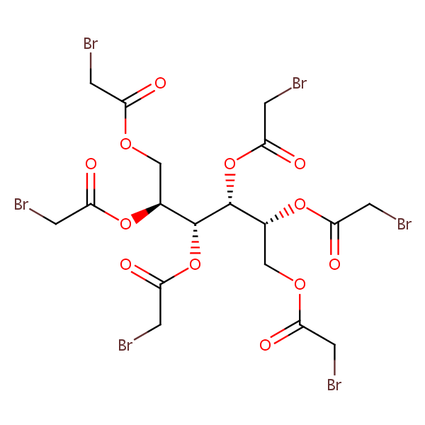 D-Glucitol hexakis(bromoacetate) structural formula