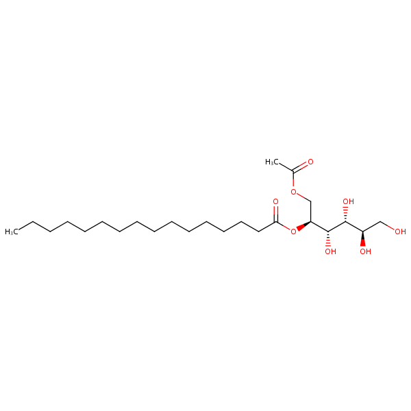 D-Glucitol monoacetate monopalmitate structural formula