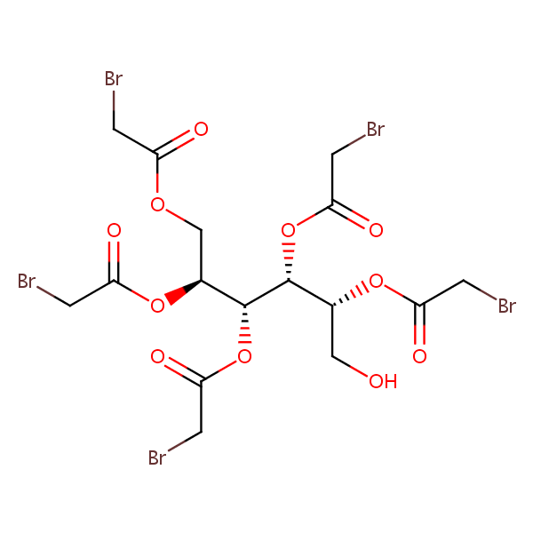 D-Glucitol pentakis(bromoacetate) structural formula