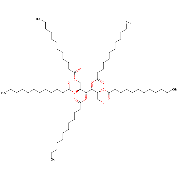 D-Glucitol pentalaurate structural formula
