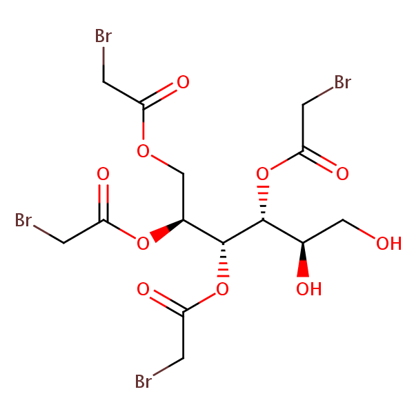 D-Glucitol tetrakis(bromoacetate) structural formula