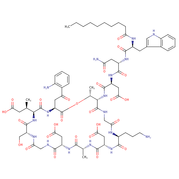 Daptomycin structural formula