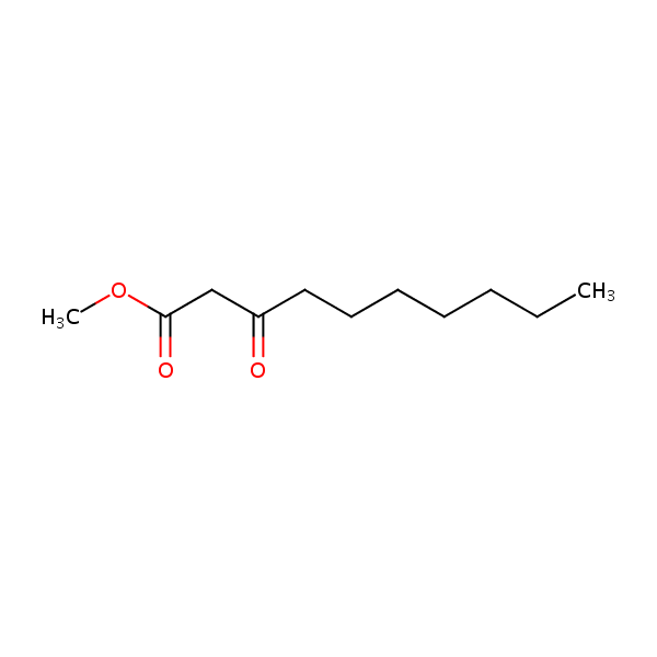 Decanoic acid, 3-oxo-, methyl ester structural formula