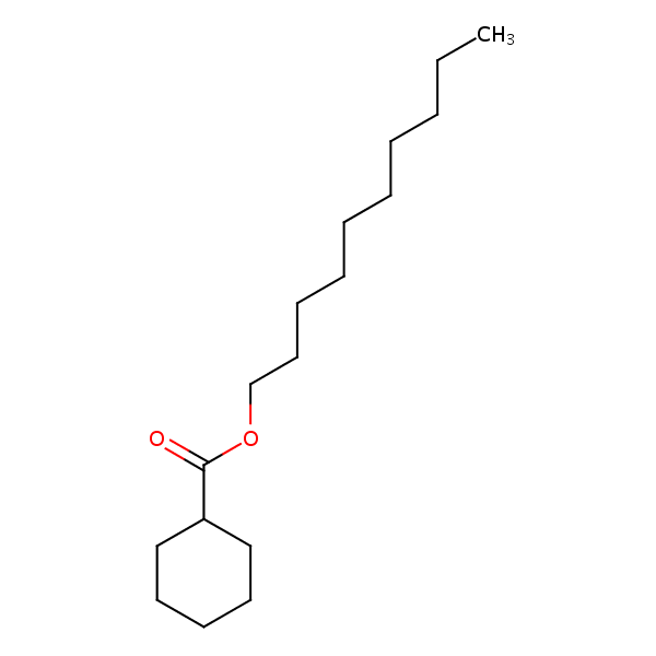 Decyl cyclohexanecarboxylate structural formula
