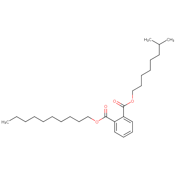 Decyl isononyl phthalate structural formula