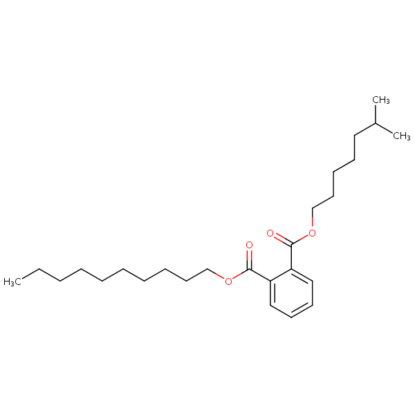 Decyl isooctyl phthalate structural formula