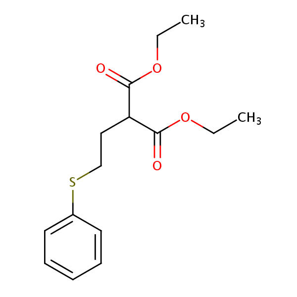 Diethyl (2-(phenylthio)ethyl)malonate structural formula