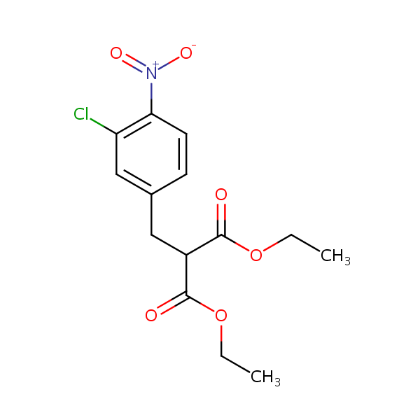 Diethyl (3-chloro-4-nitrophenyl)methylmalonate structural formula