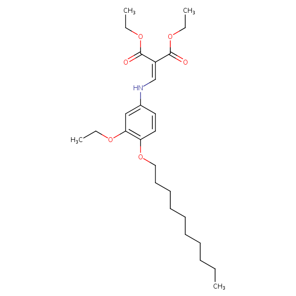 Diethyl (4-decyloxy-3-ethoxyanilino)methylenemalonate structural formula