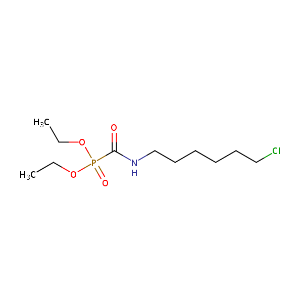 Diethyl (((6-chlorohexyl)amino)carbonyl)phosphonate structural formula