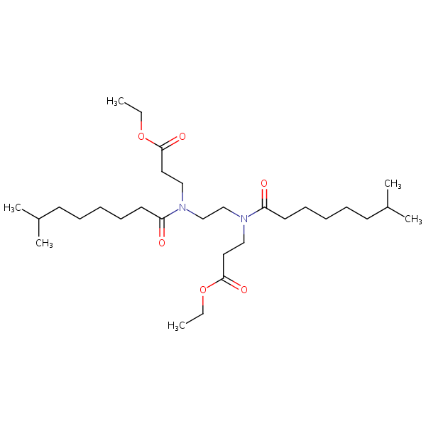 Diethyl N,N’-ethane-1,2-diylbis(N-(1-oxoisononyl)-beta-alaninate) structural formula