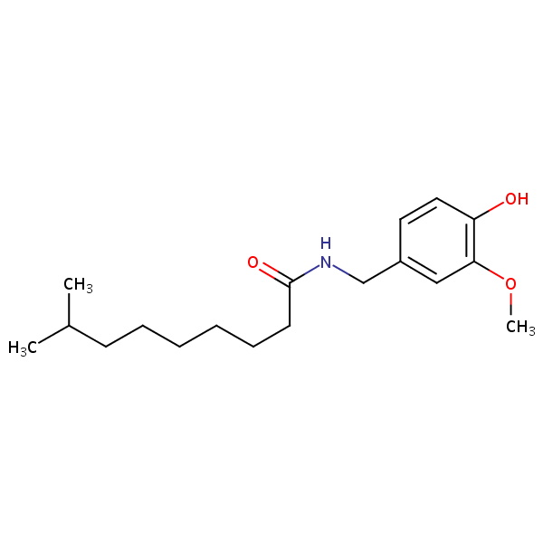 Dihydrocapsaicin structural formula