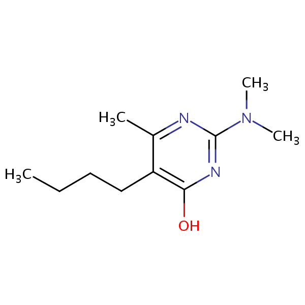 Dimethirimol structural formula