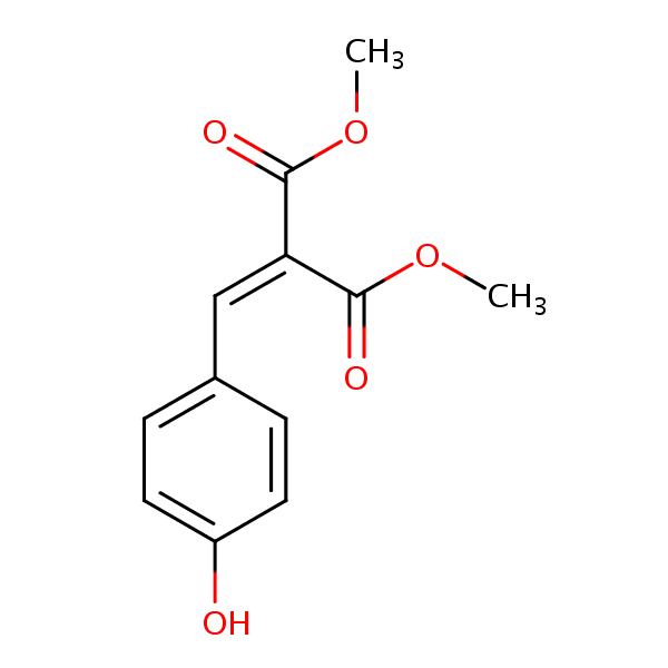 Dimethyl ((4-hydroxyphenyl)methylene)malonate structural formula