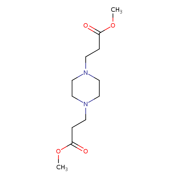 Dimethyl piperazine-1,4-dipropionate structural formula