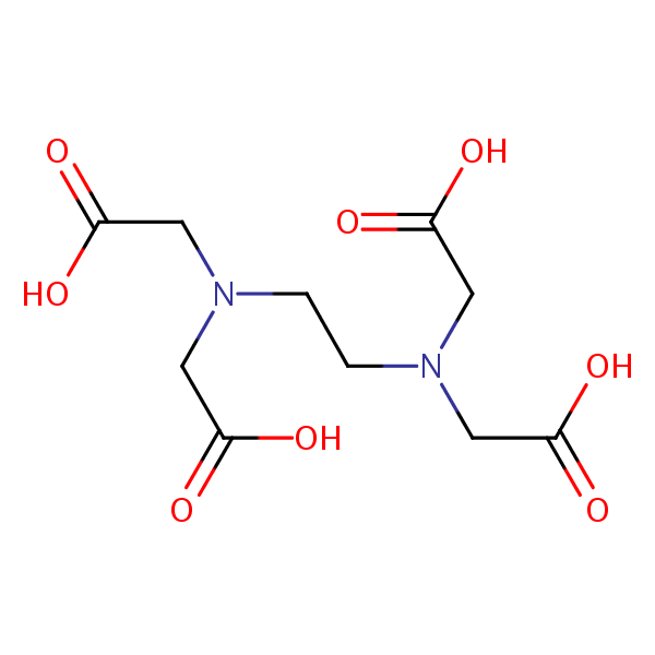 EDTA (Ethylenediaminetetraacetic Acid) structural formula