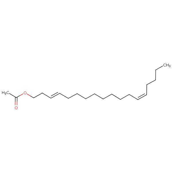 (E,Z)-3,13-Octadecadien-1-ol acetate structural formula