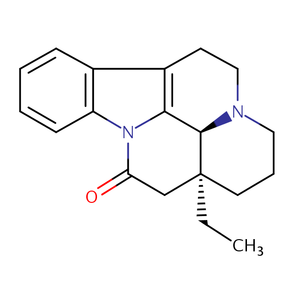 (-)-Eburnamonine structural formula