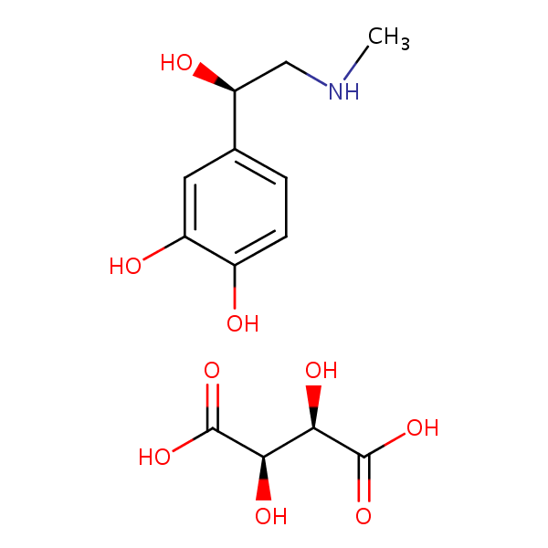Epinephrine bitartrate structural formula