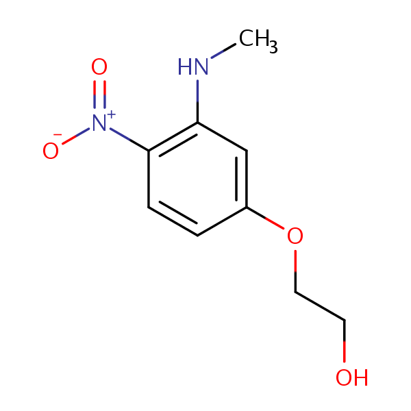 Ethanol, 2-(3-(methylamino)-4-nitrophenoxy)- structural formula