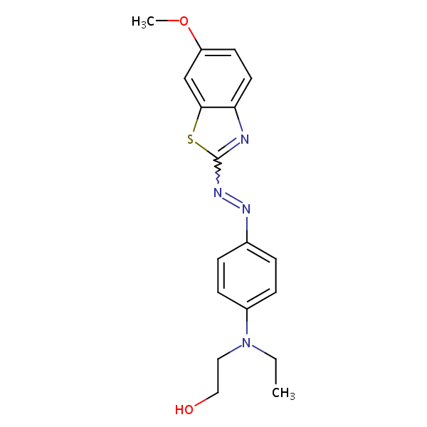 Ethanol, 2-[ethyl[4-[(6-methoxy-2-benzothiazolyl)azo]phenyl]amino]- structural formula
