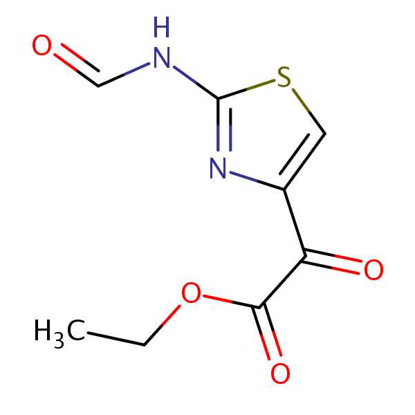 Ethyl (2-formamido-1,3-thiazol-4-yl)glyoxylate structural formula