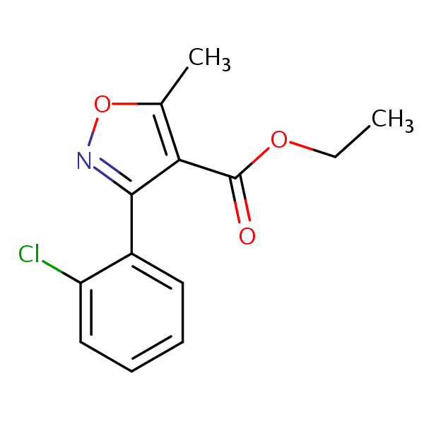 Ethyl 3-(2-chlorophenyl)-5-methylisoxazole-4-carboxylate structural formula
