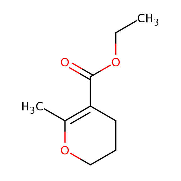 Ethyl 3,4-dihydro-6-methyl-2H-pyran-5-carboxylate structural formula