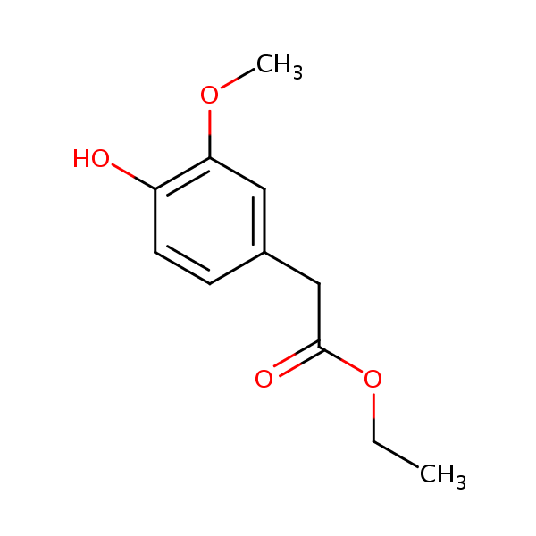 Ethyl 4-hydroxy-3-methoxyphenylacetate structural formula