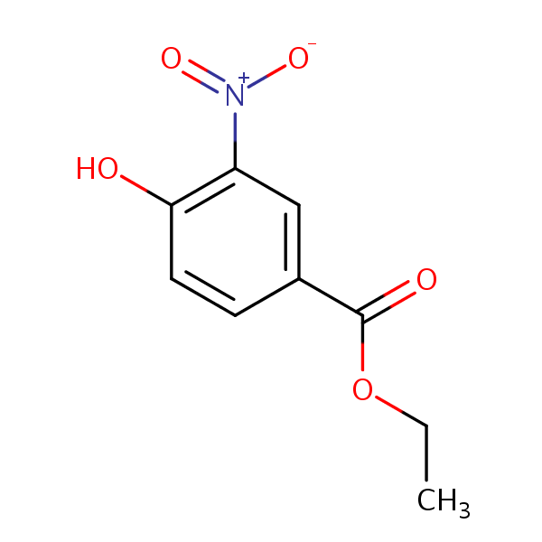 Ethyl 4-hydroxy-3-nitrobenzoate structural formula