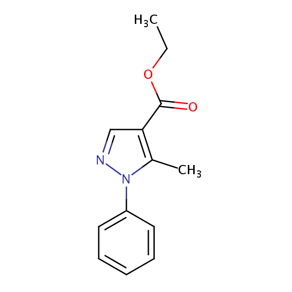 Ethyl 5-methyl-1-phenyl-1H-pyrazole-4-carboxylate structural formula