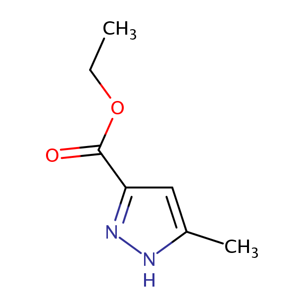 Ethyl 5-methyl-1H-pyrazole-3-carboxylate structural formula