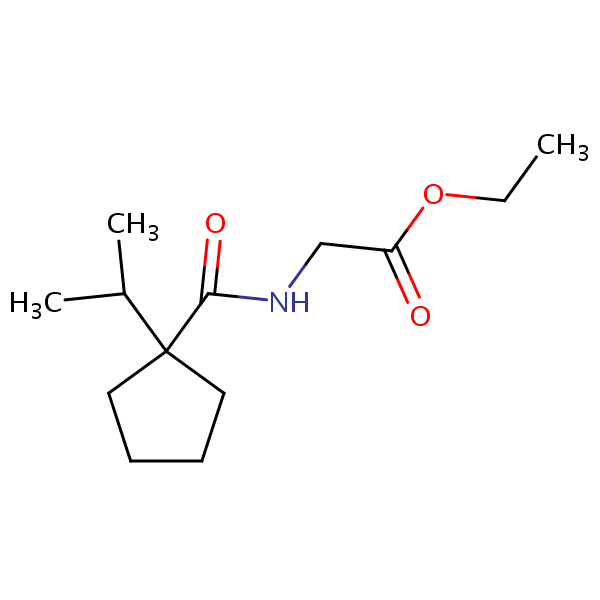 Ethyl N-(1-isopropylcyclopentanecarbonyl)glycinate structural formula