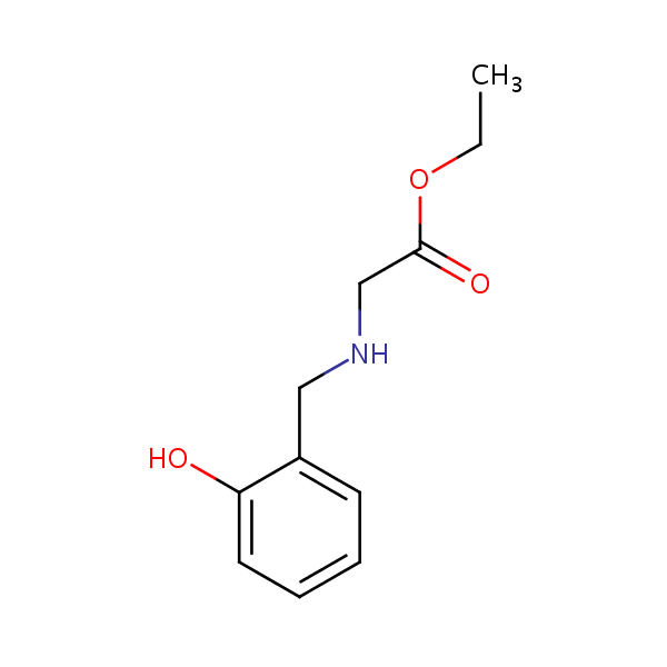 Ethyl N-((2-hydroxyphenyl)methyl)glycinate structural formula