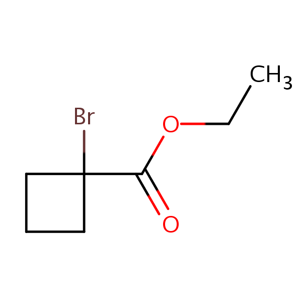 Ethyl alpha-bromocyclobutanecarboxylate structural formula