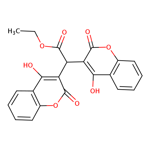 Ethyl biscoumacetate structural formula