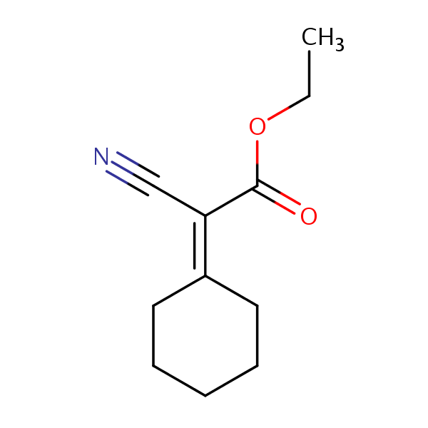 Ethyl cyanocyclohexylideneacetate structural formula