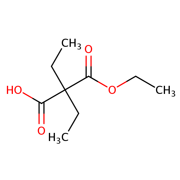 Ethyl hydrogen diethylmalonate structural formula