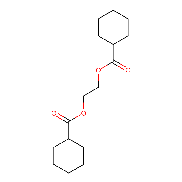 Ethylene bis(cyclohexanecarboxylate) structural formula